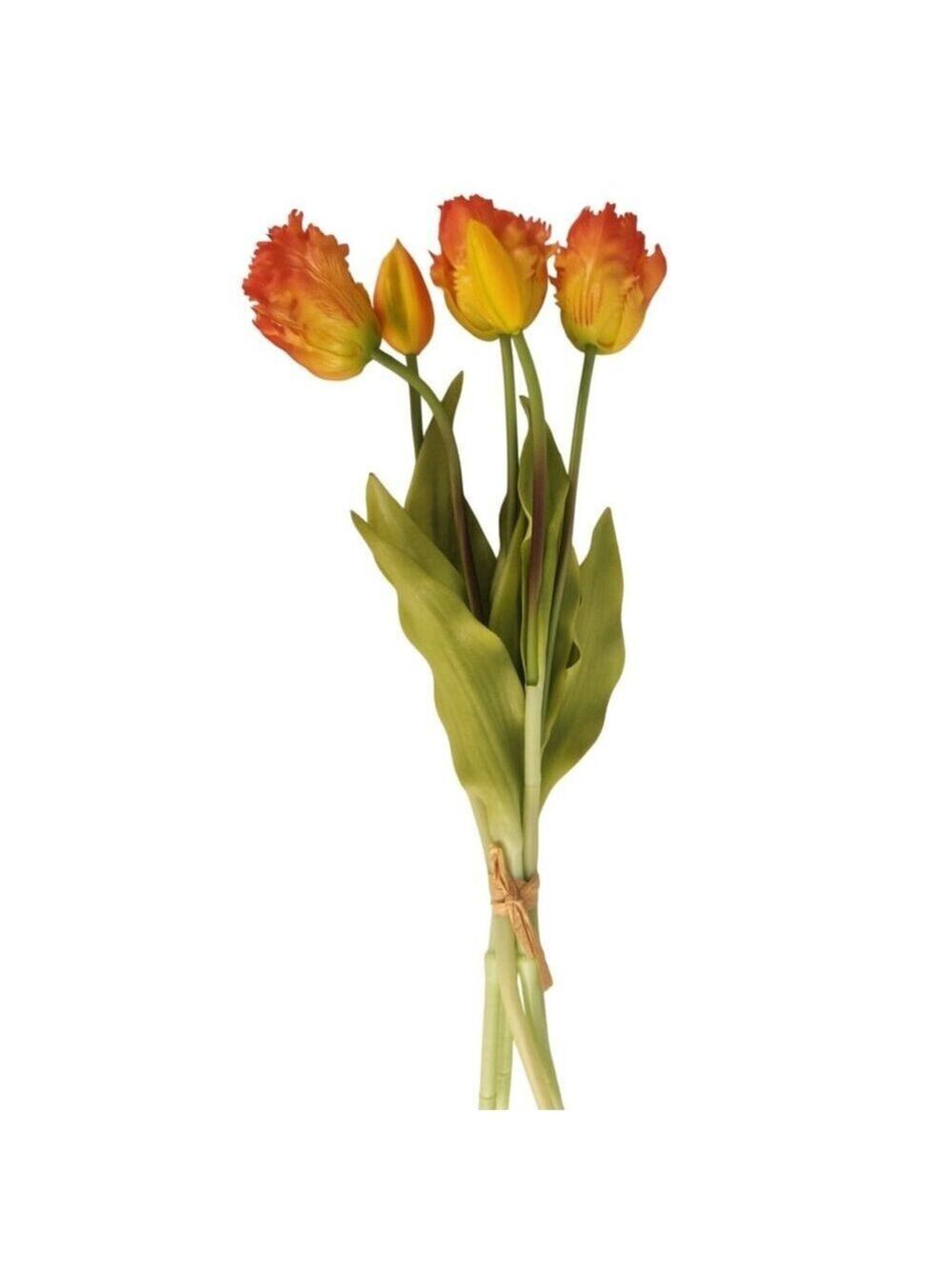 Faux Parrot Tulip Bouquet Set of 5 15 Inch Artificial Spring Flowers Easter Wedd